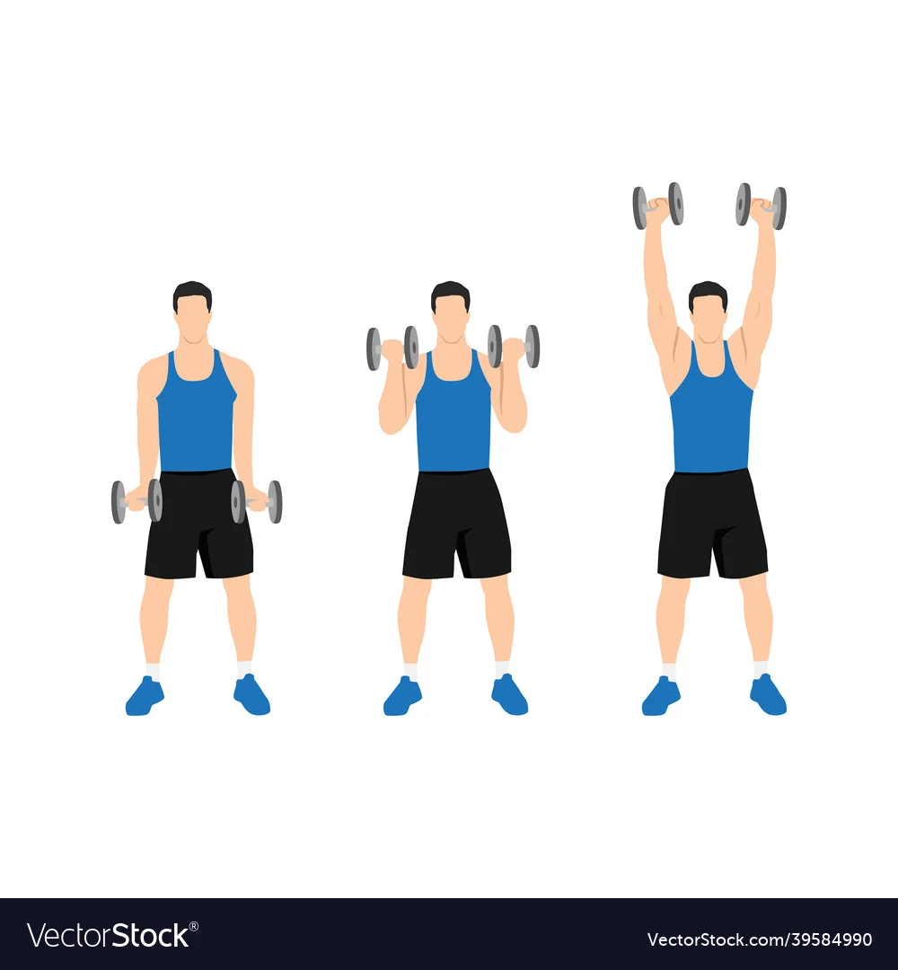 Curl biceps enchaîné développé aux haltères