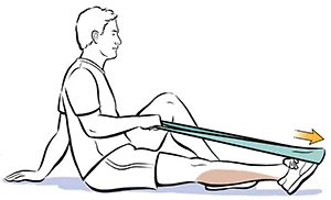 Étirement flexion plantaire avec élastique