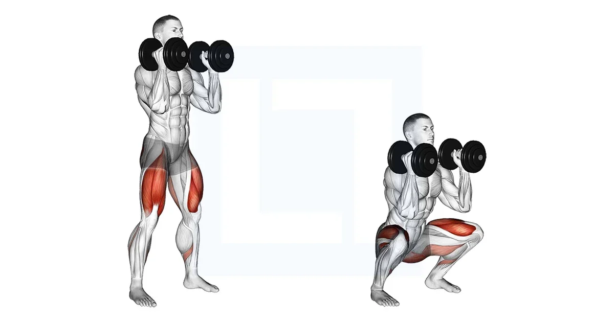 Squat avant aux haltères