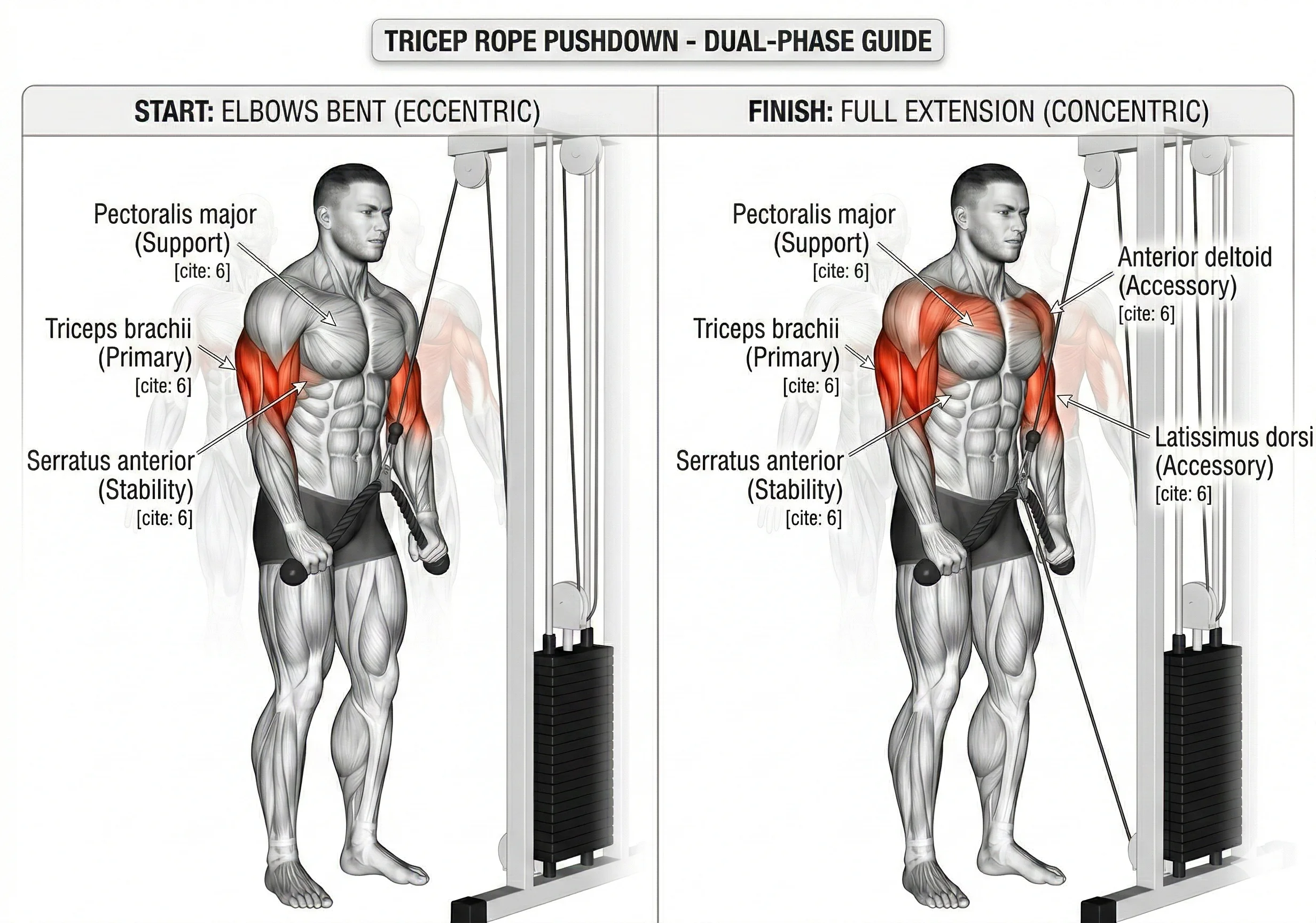 Extension triceps à la corde à la poulie