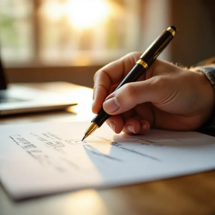 A hand making a final satisfying checkmark on the last item of a completed to…